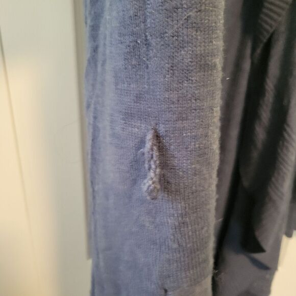 Avenue Blue Drape Front Cardigan Sweater Size 18/20 - Picture 4 of 6